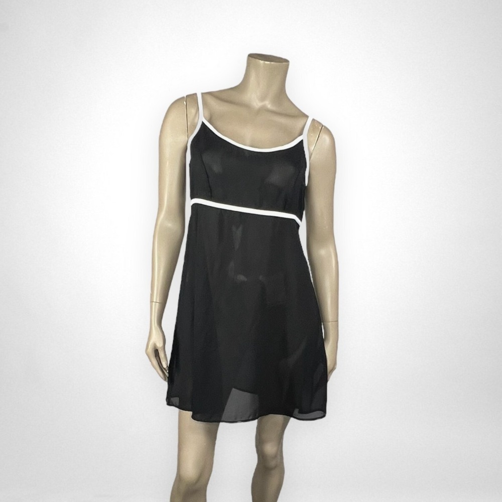 Vintage LA PALAPA‎ Medium Sheer Black Swim Cover Up Pool Loungewear Summer